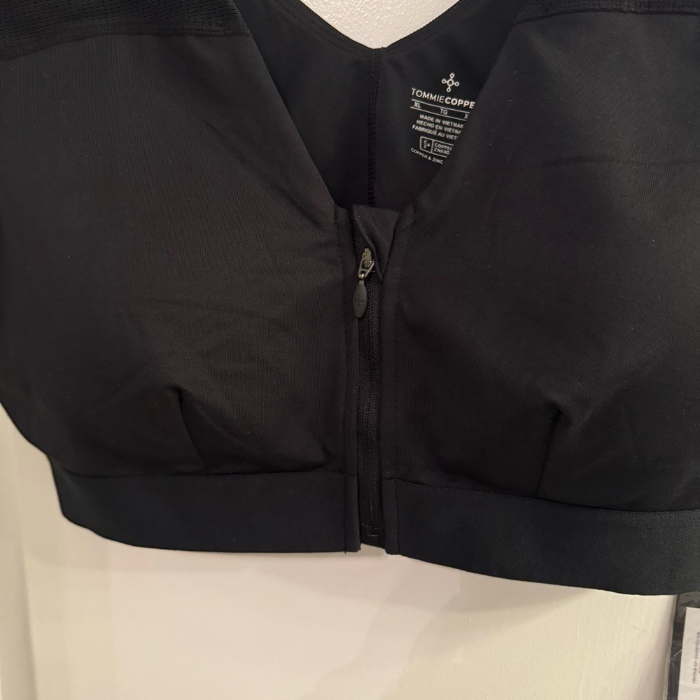 Tommie Copper Zip Up Shoulder Support Bra Black XL NEW WITH TAGS - Picture 5 of 14